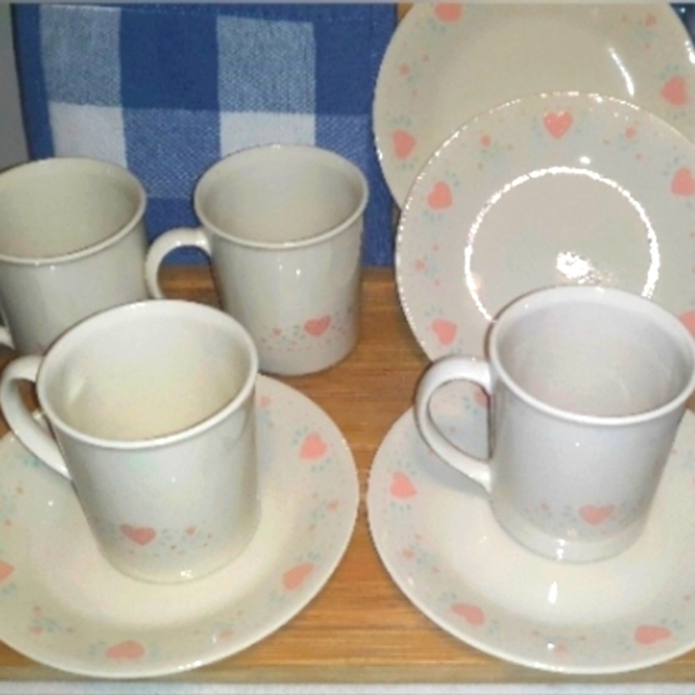 Vintage Corelle FOREVER YOURS Set of 4 Mugs / Cups~Plates sold Separately